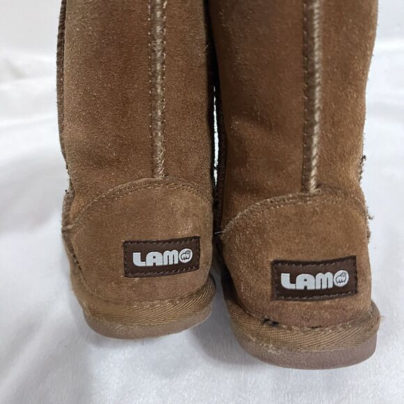 Lamo Winter Boots 13 Y Brown Tan Faux Fur-Lined Outdoor Warmth Cozy Mid Calf - Picture 3 of 9